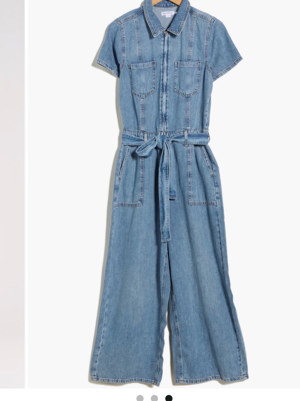 Good American Light Blue Denim Utility Jumpsuit